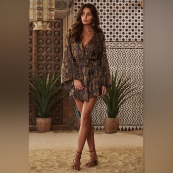 12th Tribe Gold Standard Kimono Dress - Picture 2 of 5